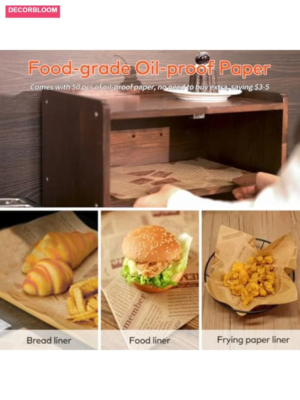 Solid Pine Wood Bread Box with Acrylic Window and Magnetic Latch
